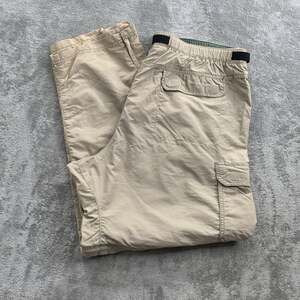 REI Sahara Convertible Pants Mens XL Beige Cargo Belted Outdoor Gorpcore Hiking